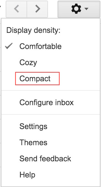 Settings menu